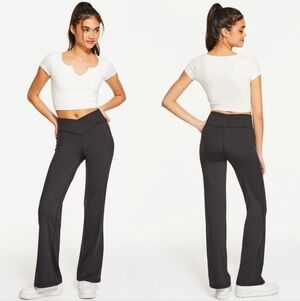 Aéropostale Black Flex Crossover High-Rise Flare Pants Women's Size XS
